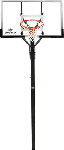 Vista 7 de Silverback Sistema de baloncesto anclado al piso, de 54", con tablero de vidrio templado
