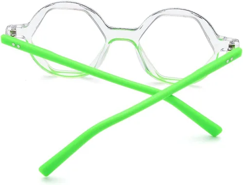 Vista 5 de HEPIDEM Marco de gafas de acetato en polvo para mujer, gafas redondas vintage para hombre, gafas ópticas