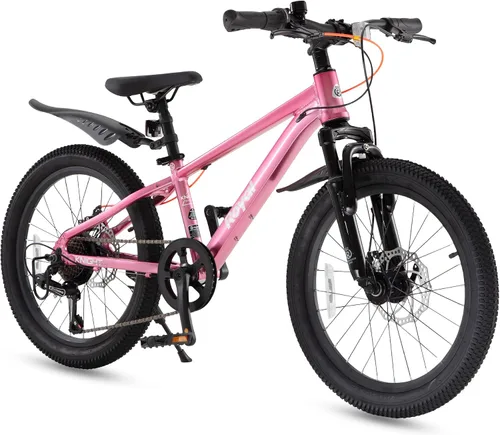 Vista 23 de RoyalBaby Bicicleta de montaña para niños y niñas, bicicleta ultraligera de aluminio con ruedas de 20 a 26 pulgadas para niños de 6 a 14 años
