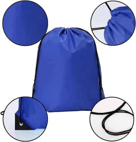 Vista 3 de CODOBON Mochila con cordón a granel Draw String Bags Cinch Bolsa de poliéster, Azul Real