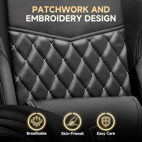 Vista 7 de GTPLAYER Gaming Chair, High Back Leather Computer Gaming Chair with Footrest, Ergonomic Height Adjustable Office Chair with Removable Cover and
