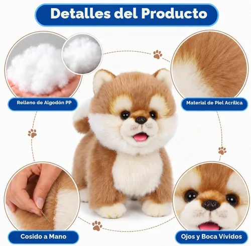 Vista 4 de CU-MATE Juguetes eléctricos de peluche Akita de 12 pulgadas, juguete electrónico de peluche para perro, robot interactivo Wuffy Puppy, caminar
