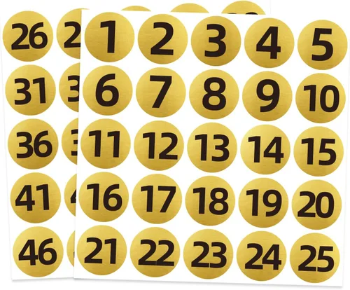 Vista 28 de STARLIBOO Calcomanías de vinilo de 1 a 100 números consecutivos, calcomanías pequeñas redondas numeradas de 0.4 pulgadas, 3000 etiquetas de vinilo