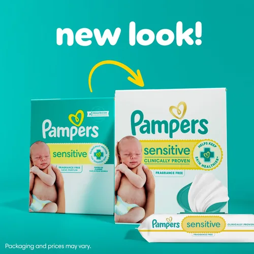 Vista 22 de Pampers Swaddlers - Pañales desechables para bebé, talla 1, 198 unidades con toallitas sensibles a base de agua, 12 paquetes abatibles