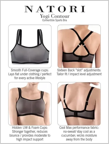Vista 5 de Natori Yogi - Brasier deportivo convertible para mujer