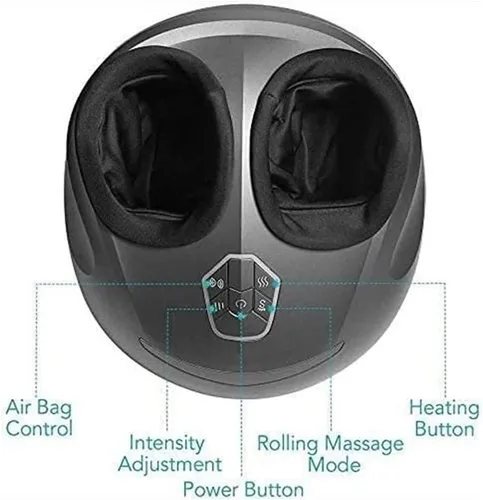Vista 5 de TOEWOE Máquina masajeadora de pies con calor, masaje de tejido profundo, alivio del dolor, vibración y compresión, mejora la circulación sanguínea