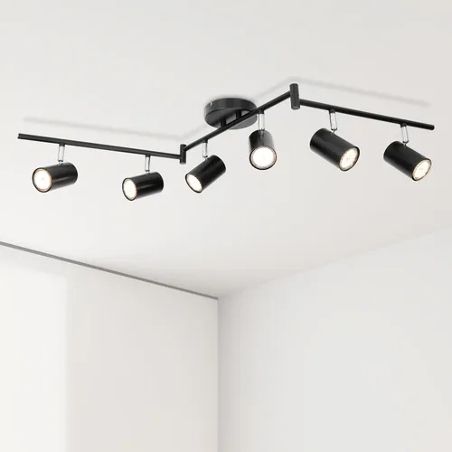Vista 10 de Ketom Luminarias de Riel de Techo de 4 Luces, Foco LED de Techo Negro GU10, Kit de Luz de Riel Moderno para Cocina Pasillo Sala de Estar