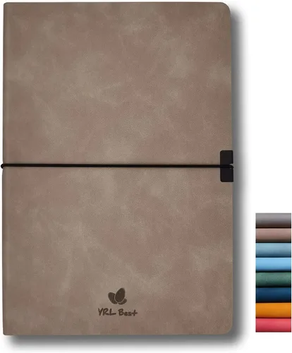 Vista 12 de Cuaderno de tapa blanda, cuadrícula de puntos/puntos, A5, 5.8 x 8.3 pulgadas, piel sintética de alta calidad, papel grueso cremoso, encuadernado