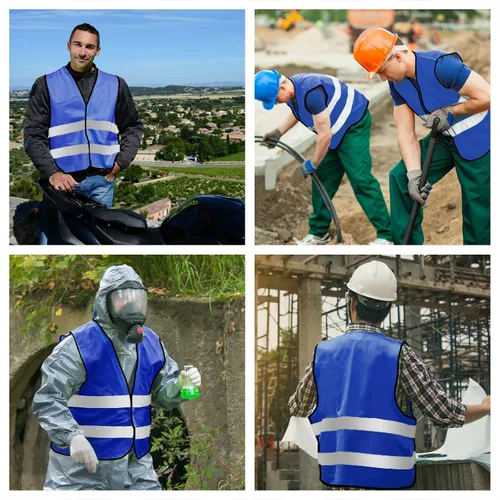 Vista 7 de Chaleco de seguridad, chaleco reflectante de alta visibilidad para hombres, trabajo, ciclismo, corredor, topógrafo, voluntario, carretera