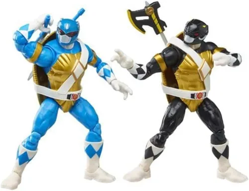 Vista 3 de Power Rangers X TMNT - Figuras de soldado de pie y guardabosques rojos