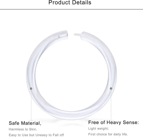 Vista 2 de Lcolyoli 24 aros transparentes de 0.63 oz para septum y nariz, anillo de segmento de retenedor, flexible, bioflex, tragus, hélix, daith, rook