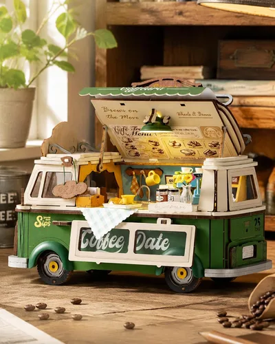 Vista 2 de Rolife Kit de casa en miniatura para bricolaje, camión de café