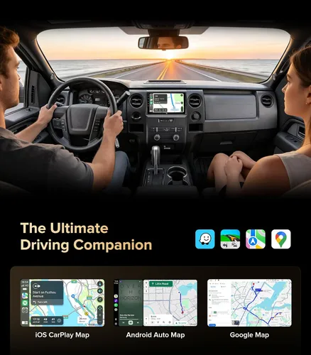 Vista 4 de Estéreo de auto Android 13 de 9 pulgadas para Ford F150 2009-2014 – 4G+64G Wireless CarPlay Android Auto Radio, actualización de radio HD, pantalla