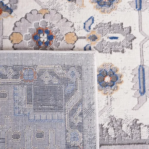Vista 8 de SAFAVIEH Eternal Collection ETL226A - Alfombra de pasillo, 2 pies 2 pulgadas x 8 pies, color marfil y gris, diseño floral, no desprende pelusa