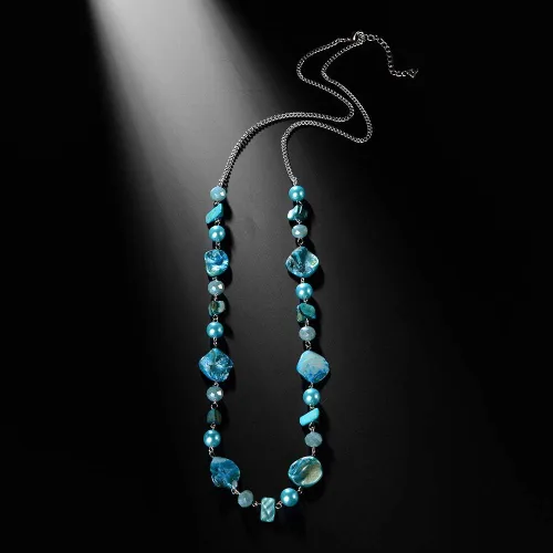 Vista 5 de Pearl & Club - Collar largo con cuentas para mujer