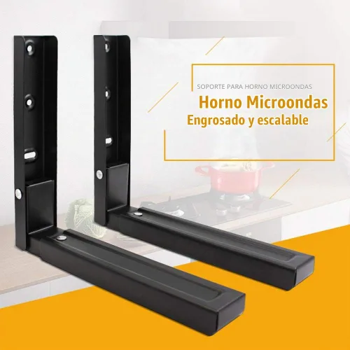 Vista 3 de Soportes de montaje en pared para microondas, brazo plegable, ajustable, extensible, para colgar en la pared, soportes para microondas, soporte