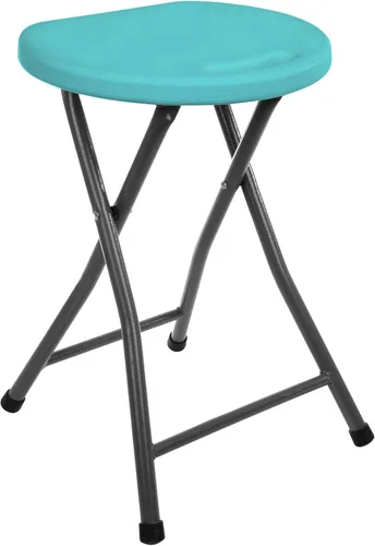 Vista 12 de Mintra Home Taburetes plegables – 18.5 pulgadas de altura, metal, resistentes (1 paquete, verde aguamarina)
