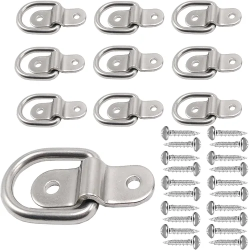 Vista 8 de Anclaje de amarre de anillo en D de 1/4 de pulgada, anillos de anclaje de remolque de alta resistencia, capacidad de 2400 libras, remolques