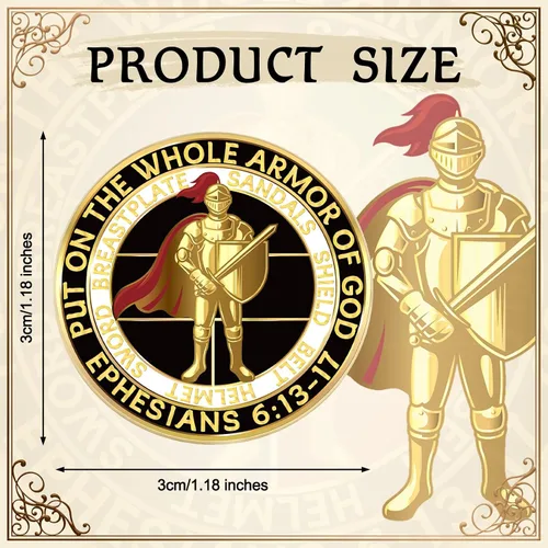 Vista 2 de Therwen 16 broches religiosos de oro de 1.18 pulgadas para poner en toda la armadura, broches religiosos cristianos a granel para hombres y mujeres