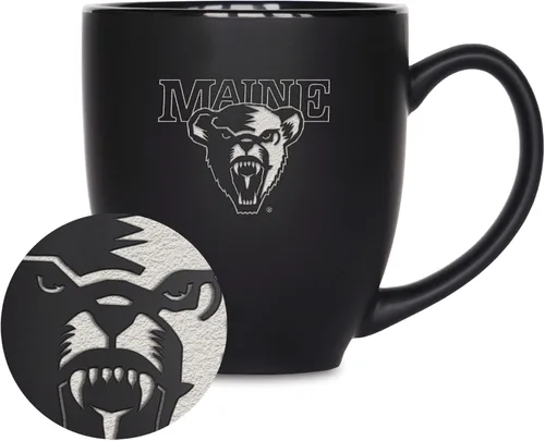 Vista 113 de Rico Industries - Taza de cerámica mate negra con grabado láser estándar de 15oz para NCAA (escuelas T & U) - Para bebidas calientes o frías