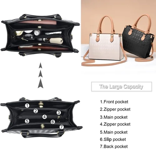 Vista 6 de Monederos y bolsos para mujer con asa superior, bolso de mano para mujer, bolso de hombro