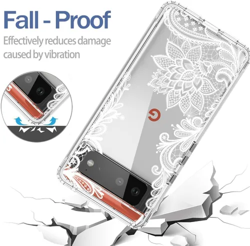 Vista 7 de Funda de teléfono para Pixel 6 Pro, Pixel 6 XL G8VOU, bonito patrón de mandala transparente de cuerpo completo, funda protectora para Google Pixel 6
