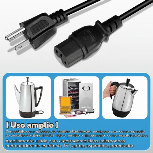 Vista 5 de HASMX Cable de alimentación de 3 clavijas de 36 pulgadas para olla instantánea Instapot IP-DUO60 V2 V3 Duo Plus, pieza de olla a presión