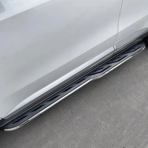 Vista 8 de 2 barras de estribo laterales de aluminio plateado con doble cabina (con soportes) para Volvo XC40 2018-2023