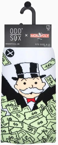 Vista 5 de Odd Sox, Funny Crew Socks, Monopoly Juego de mesa de estilos surtidos, Adulto Grande 8-12