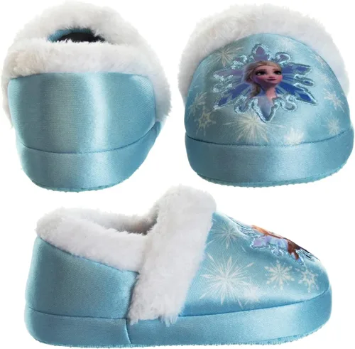 Vista 5 de Disney Frozen Elsa and Anna - Pantuflas de felpa para niñas, antideslizantes, cómodas, esponjosas, ligeras, cálidas, suaves, para interiores y niñas