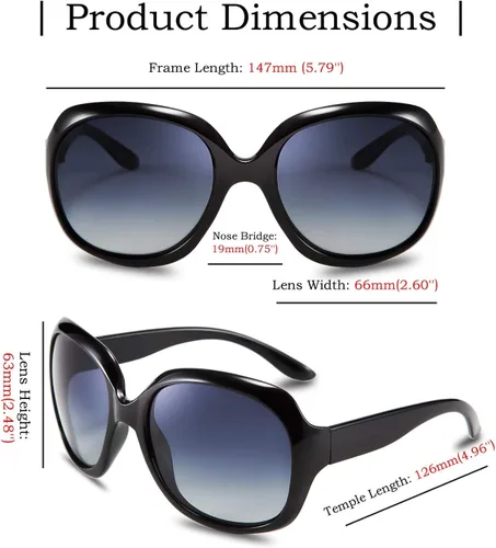 Vista 6 de FEISEDY Gafas de sol polarizadas de gran tamaño para mujer, lentes TAC B2434
