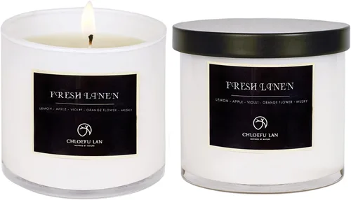 Vista 10 de Vela de lavanda y vainilla, altamente perfumada, velas de soja para el hogar, decoración del hogar, 7.1 onzas, 45 horas de combustión, velas
