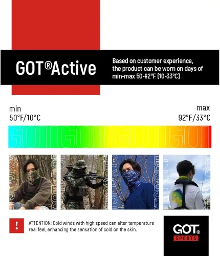 Vista 3 de GOT - Máscara facial deportiva de pesca, diseño de camuflaje, funciona como máscara solar de pesca, polaina de cuello, pañuelo, pasamontañas