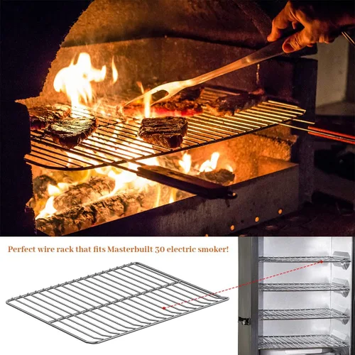 Vista 4 de Rejilla de cocina de repuesto para rejillas de ahumador eléctrico Masterbuilt de 30 pulgadas, 14.6 x 12.2 pulgadas, paquete de 3 rejillas de acero