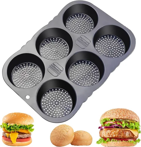 Vista 9 de MUJUZE Molde para bollo de perro caliente, molde de pan de 6 cavidades, molde de silicona para bollos de perro caliente, antiadherente y resistente