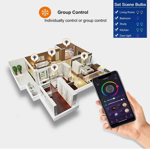 Vista 4 de Zigbee - Bombilla inteligente, requiere concentrador inteligente, control de voz con Alexa, compatible con Google Assistant/SmartThings/Tuya