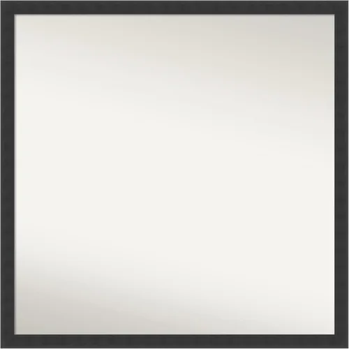 Vista 65 de Amanti Art Espejo de baño negro para sobre fregadero, 22 x 22 pulgadas, espejo de tocador cuadrado estrecho negro Avon, marco de madera casual