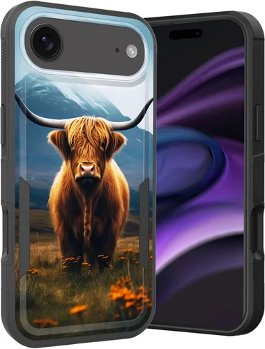 Vista 161 de Funda para iPhone Air, doble capa híbrida resistente resistente a prueba de golpes de policarbonato duro + funda protectora de silicona suave