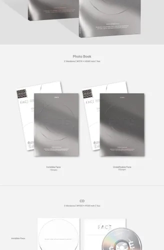 Vista 2 de BTS Jimin FACE 1er álbum en solitario 2 versión SET PhotoBook+4p PhotoCard+1p Postal+1p Postal grande+Seguimiento sellado