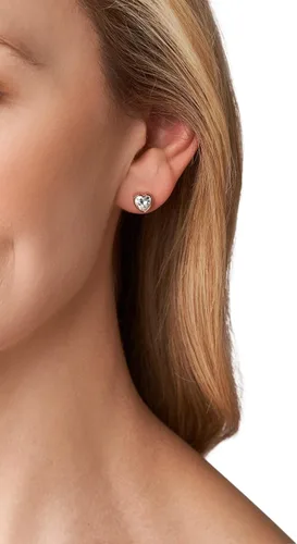 Vista 3 de Michael Kors - Aretes de broche para dama, de acero inoxidable, con forma de corazón, con detalles de cristal