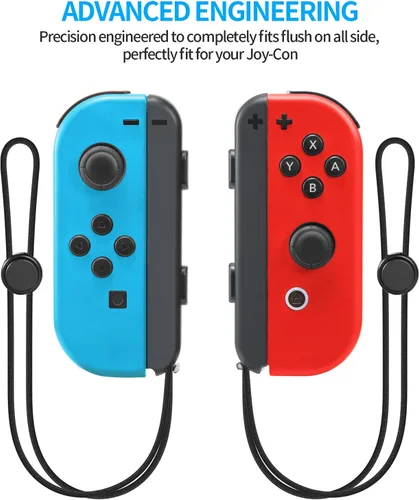 Vista 3 de Correa de muñeca para Switch Joycon 1 par de accesorios de cordón de repuesto con tapas de agarre para mando Joy Con Joy-Con