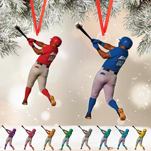 Vista 11 de Personalized Baseball Christmas Ornament Custom Player Gift Decor 25on335