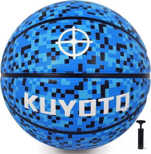 Vista 13 de KUYOTQ - Baloncesto para niños, jóvenes y adultos, tamaño 3/4/5/6/7 (22/25.5/27.5/28.5/29.5"), baloncesto premium de goma o cuero sintético