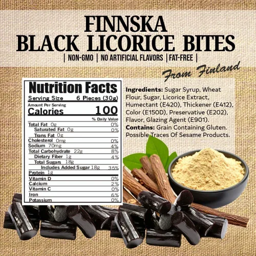 Vista 2 de SweetGourmet Regaliz negro dulce Finnska Regaliz suave finlandés 1 libra