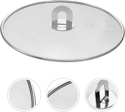 Vista 7 de Fine Mesh Splatter Screen Stainless Steel Grease Guard for Skillets