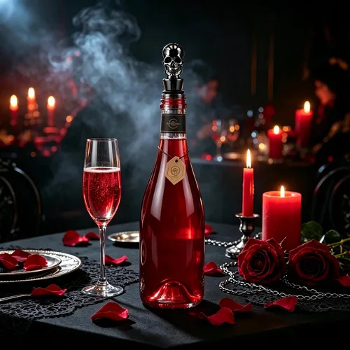 Vista 5 de Tapón de vino con calavera de Homestia, tapón de botella protector de vino, corchos de vino reutilizables para bebidas, protector de vino Negro