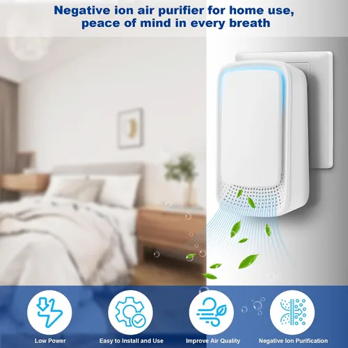 Vista 3 de VGY Purificador de aire enchufable (paquete de 2) – Purificador de aire ionizador, purificadores de aire de iones negativos silenciosos, filtro