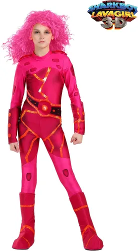 Vista 2 de Disfraz de niña de lava para niños Sharkboy y Lavagirl