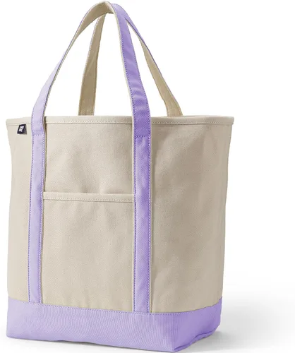 Vista 7 de Lands' End Bolso de lona abierto Natural/Azul marino radiante