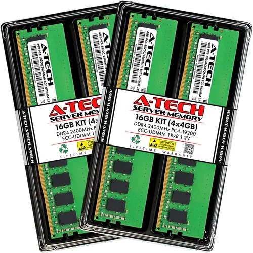 Vista 9 de A-Tech Servidor 4GB DDR4 2133MHz PC4-17000 ECC UDIMM 1Rx8 Rango único 1.2V ECC sin búfer DIMM 288-Pin Server & Workstation RAM módulo